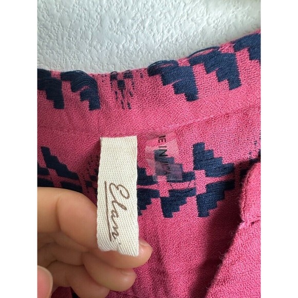 Elan Women's Clara Dress Embroidered Long Sleeve Tiered Pink Blue Size Small - Picture 3 of 9